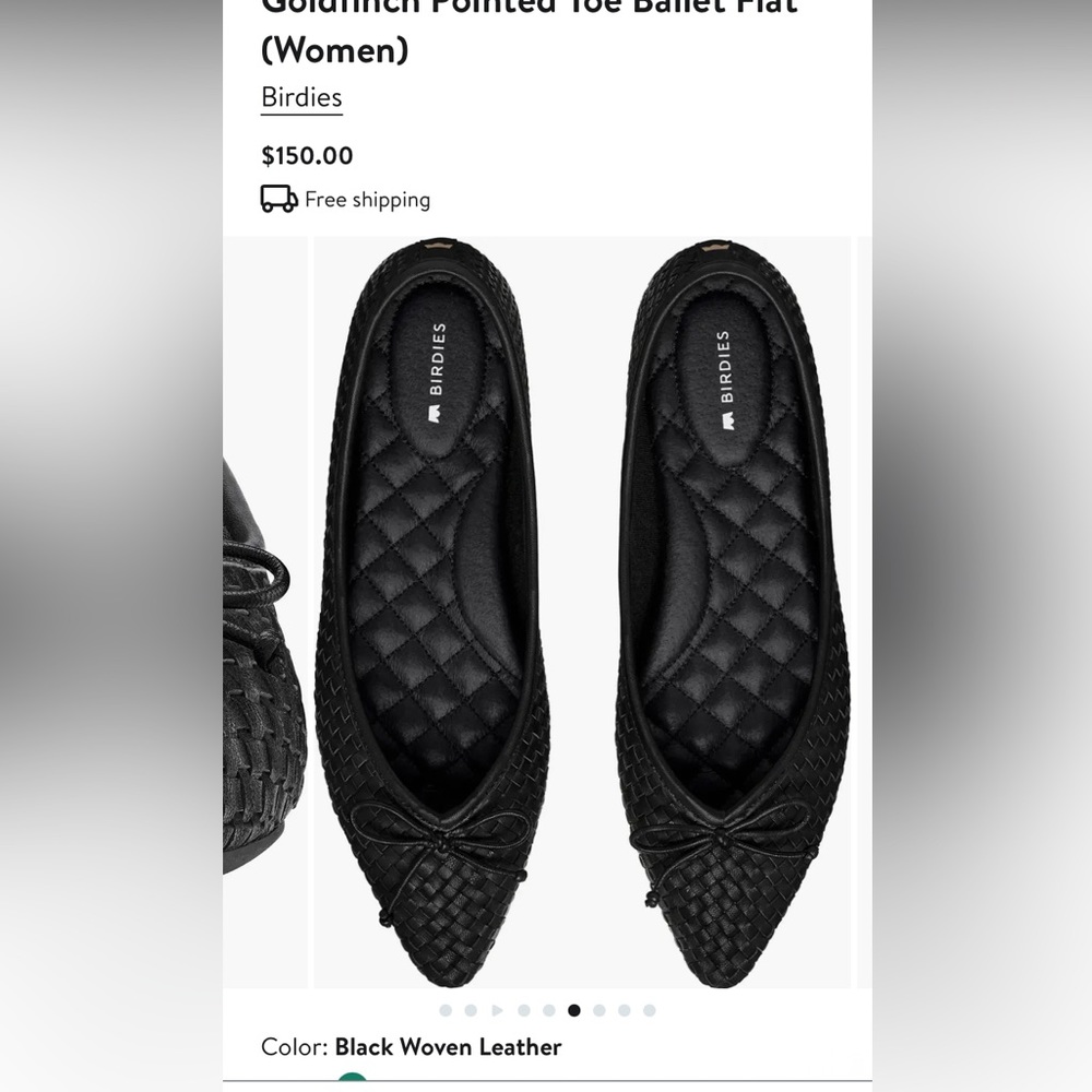Birdies Goldfinch Black Woven Flats